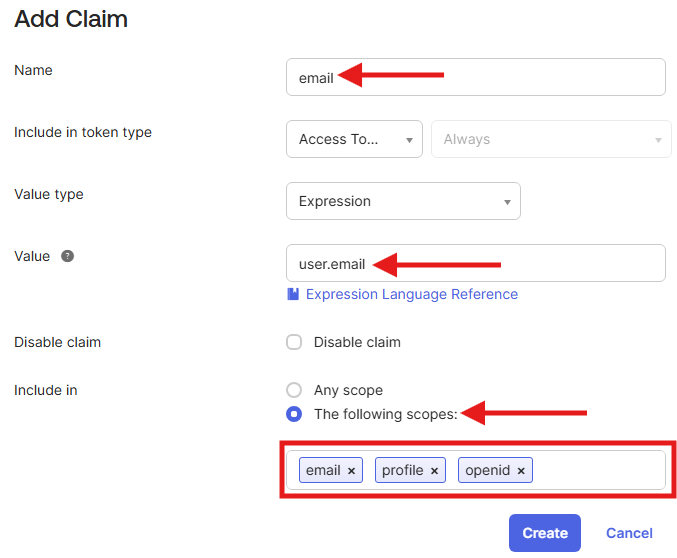 Add Email Claim